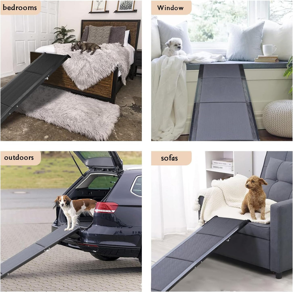 dog car ramp for large dogs, easy clean, side view