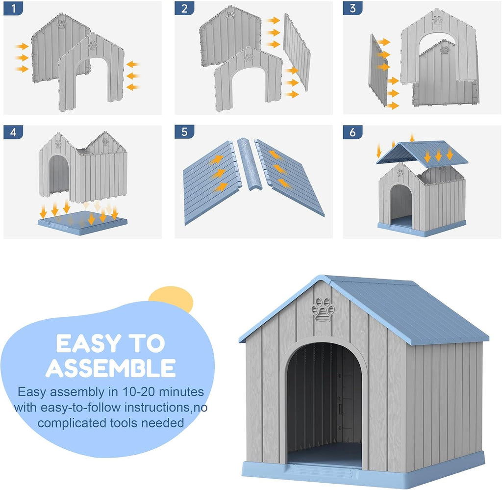 fancyango dog house outdoor indoor for small medium showing dimensions