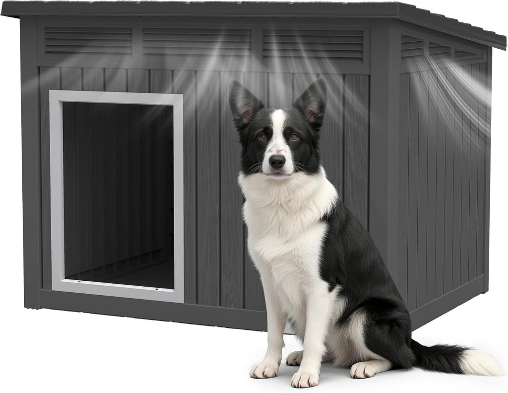 bifanuo dog house outdoor indoor for large dog shown in use