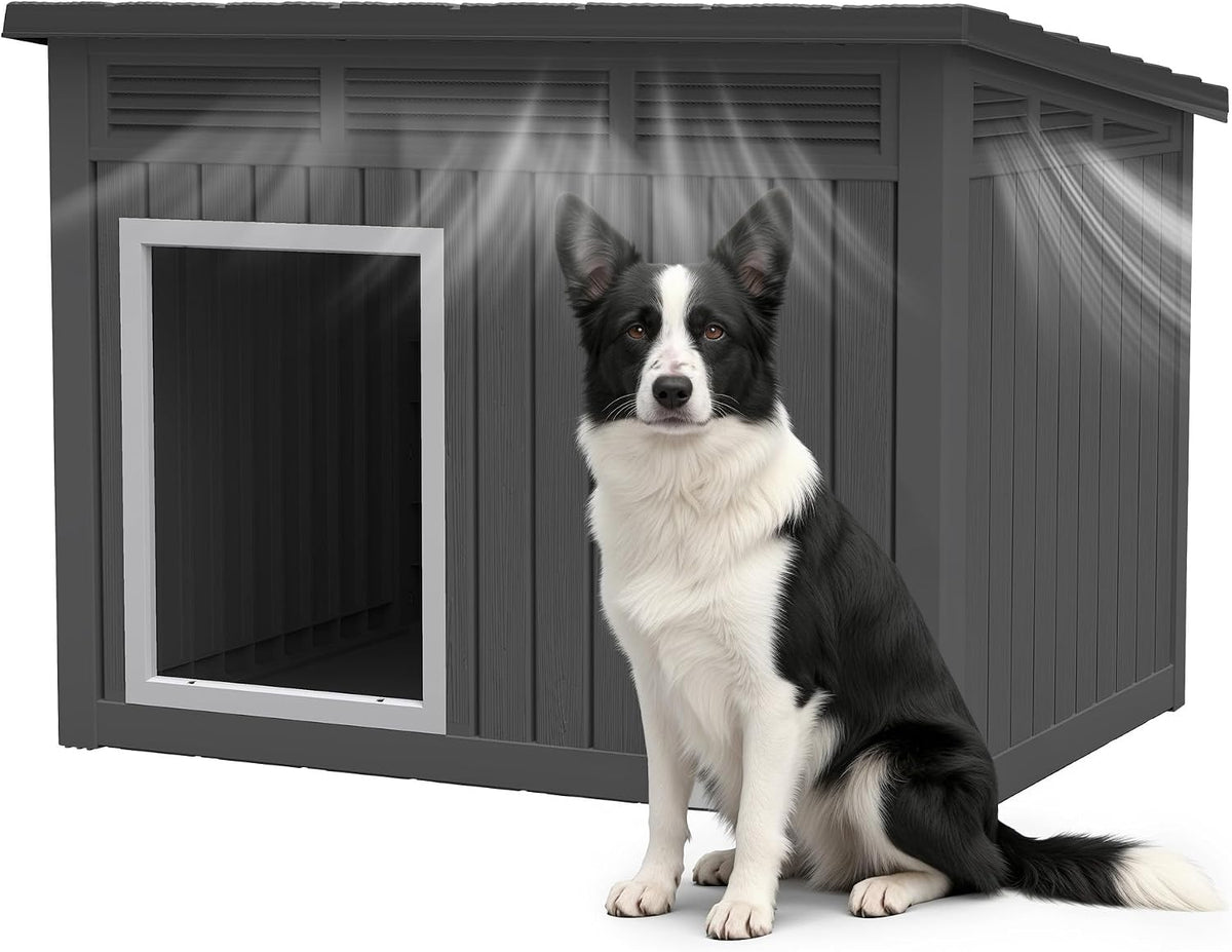 bifanuo dog house outdoor indoor for large dog shown in use