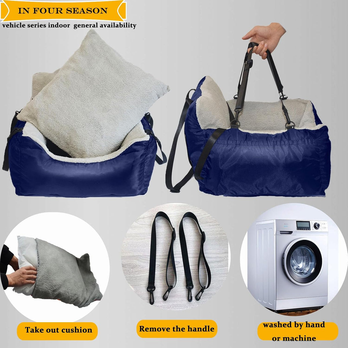 dogs car seat for small dog,fully detachable and, side view