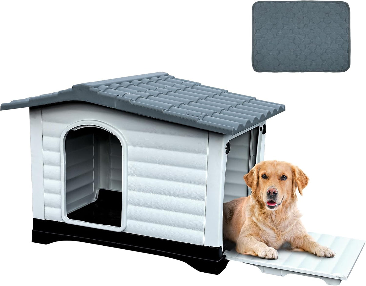 dwvo 2-door large dog house with elevated base, view 9