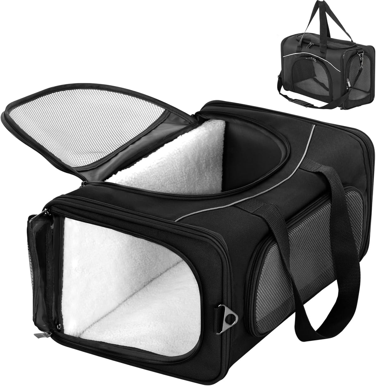 petsfit two-way placement pet carrier airline approved, cat, main product view