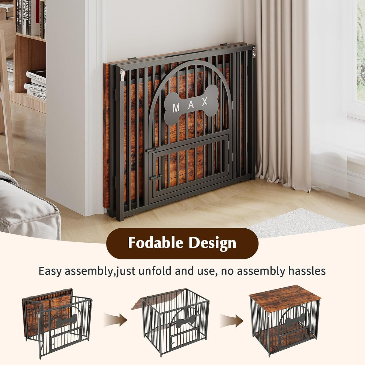havenlyyouth dog crate furniture, no assembly heavy duty, view 9