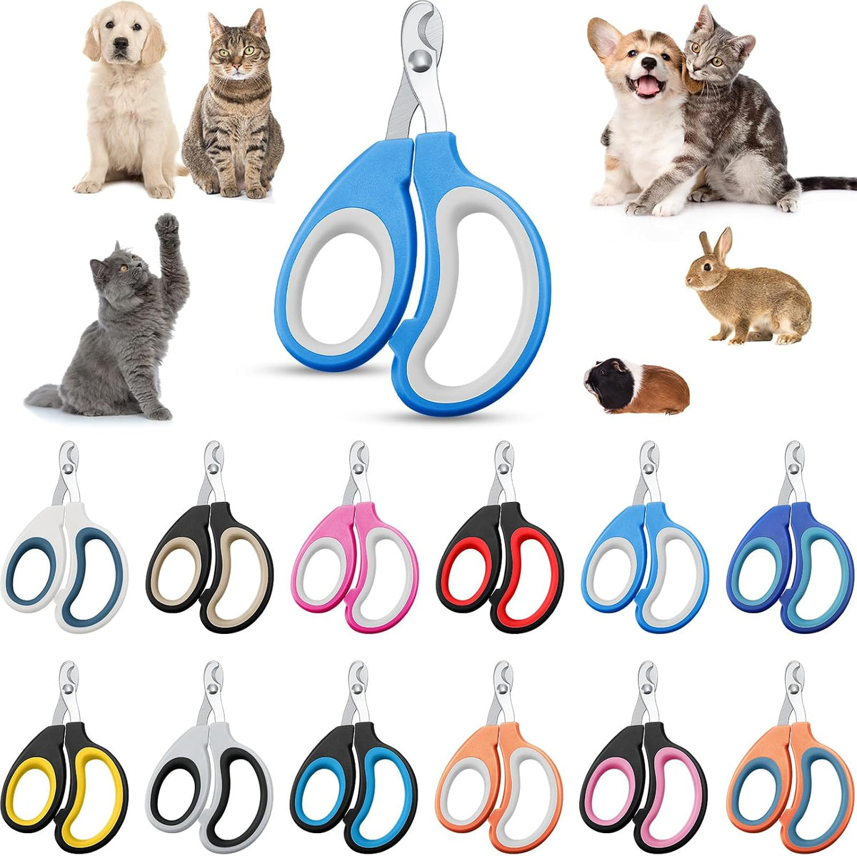 therwen 24 pcs cat nail clipper bulk, moon-shaped, main product view