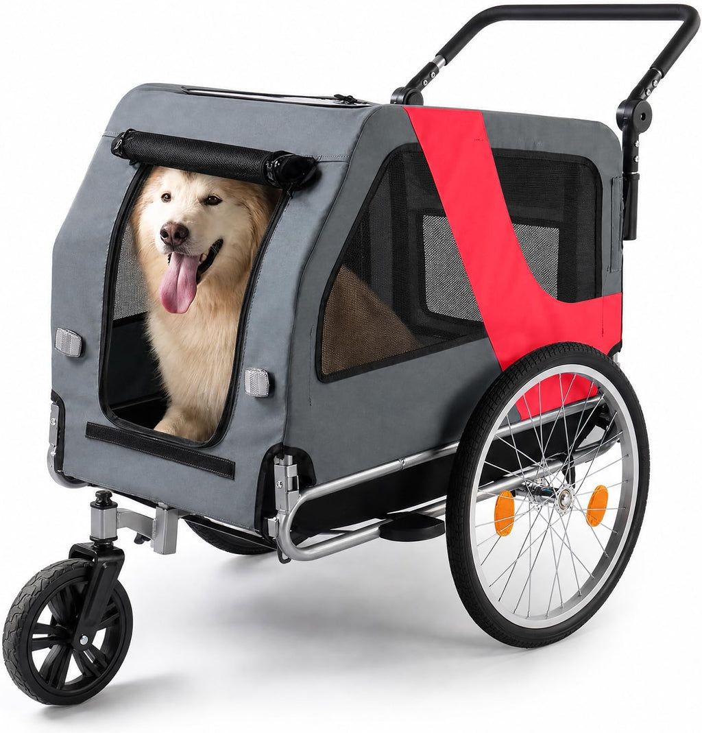 2-in-1 pet bike trailer & stroller, 165lbs carrier, main product view