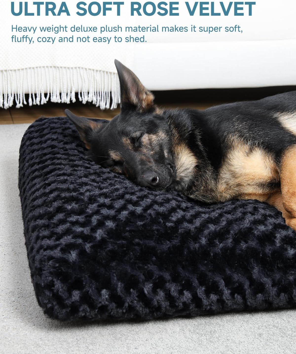 ksiia washable dog bed medium size dog crate shown in use