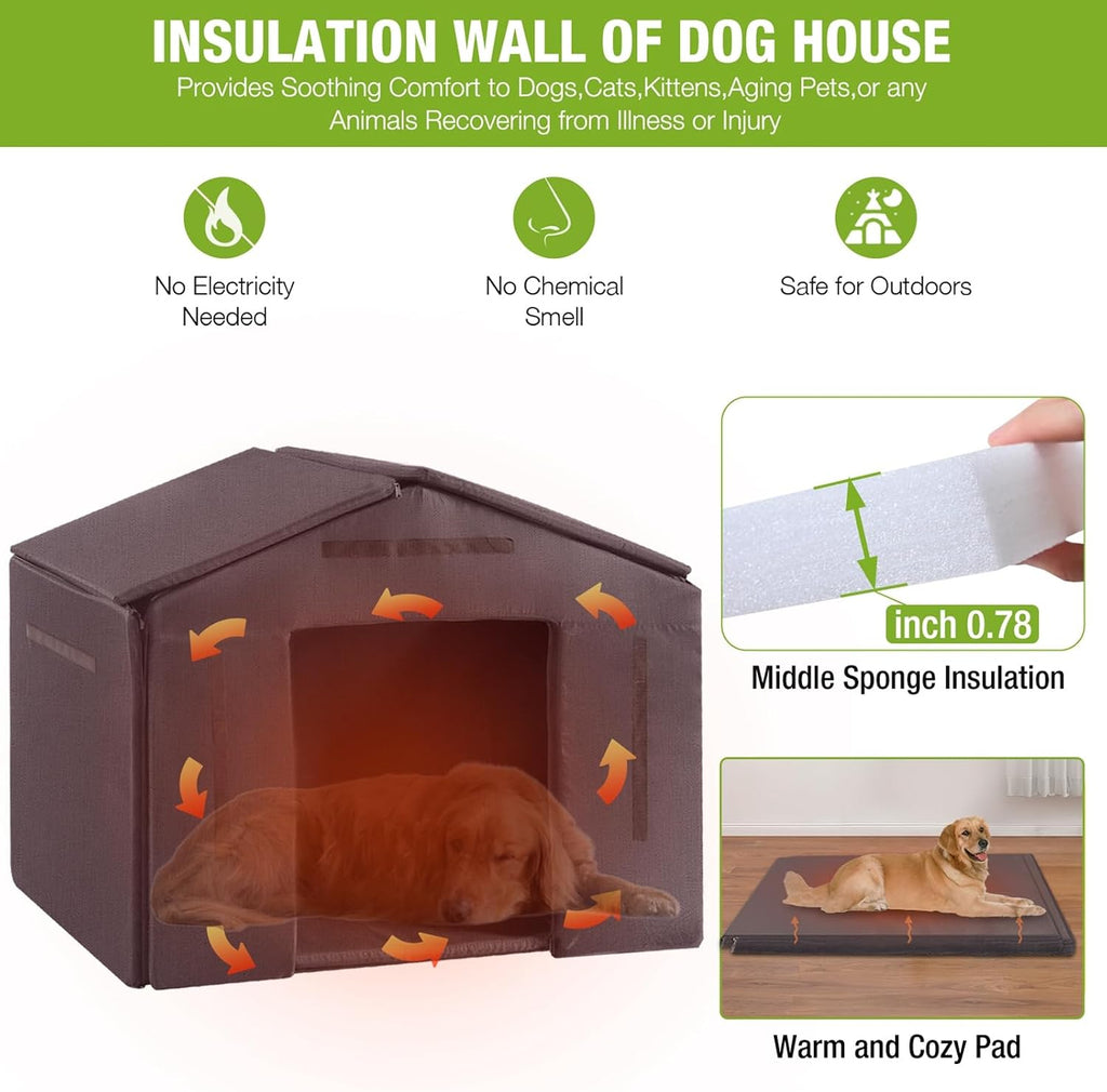 gutinneen dog house outdoor & indoor insulated dog, close-up detail