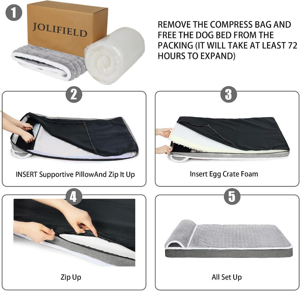 orthopedic large dog bed pillow pet sofa bed, front angle view