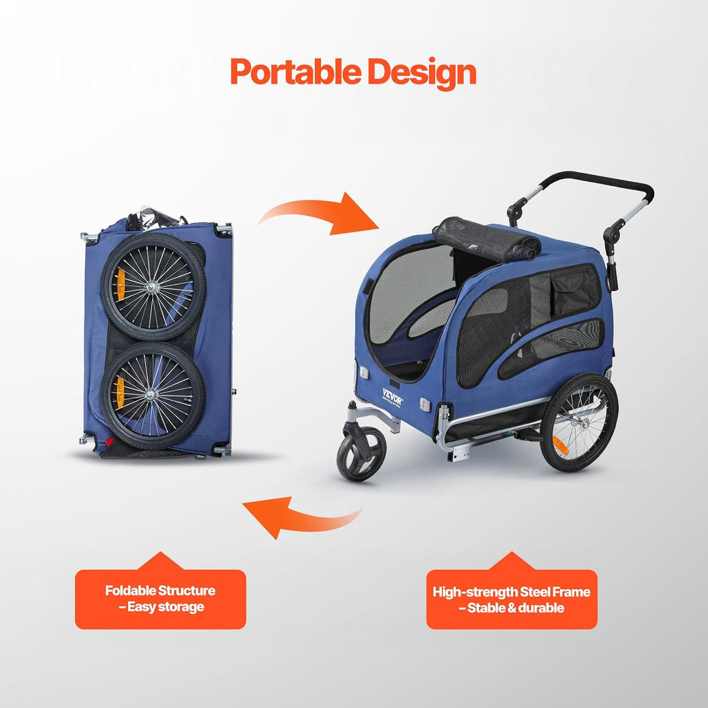 vevor dog bike trailer, supports up to 66/88/100, package contents