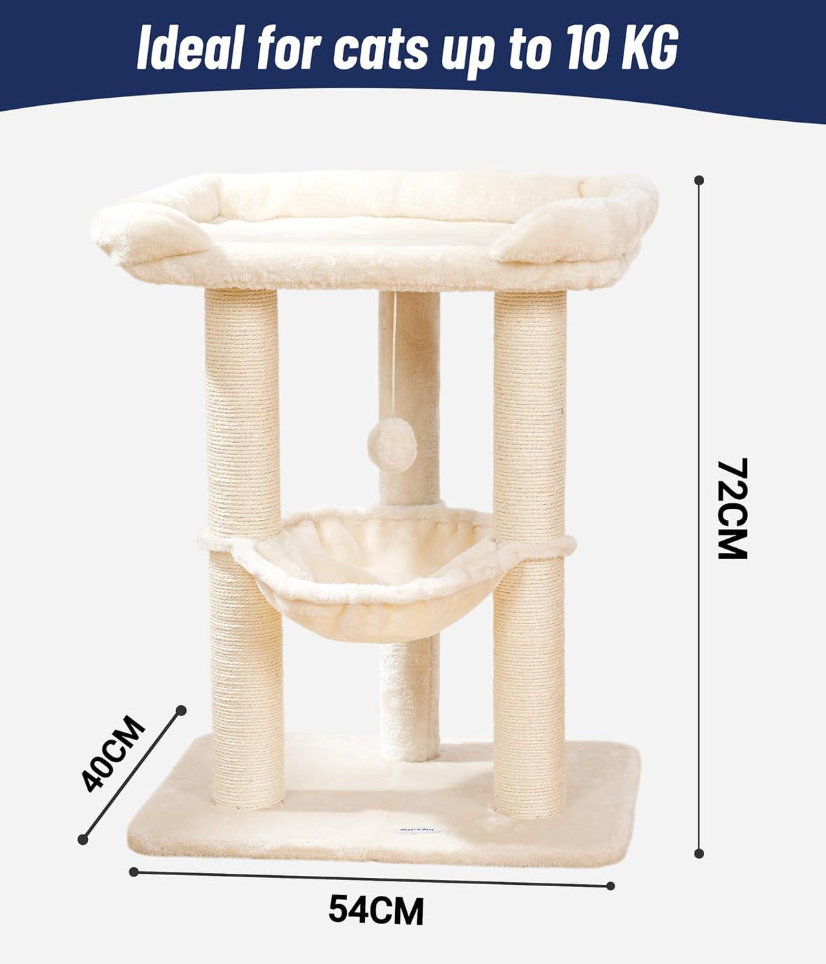 happi n pets cat tree, cat scratching posts, close-up detail