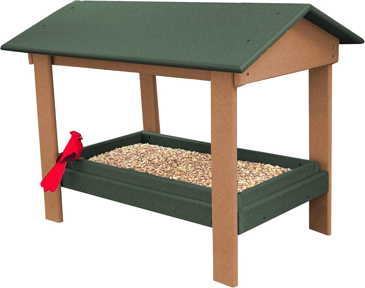 dutchcrafters plastic poly covered platform ground bird feeder, main product view