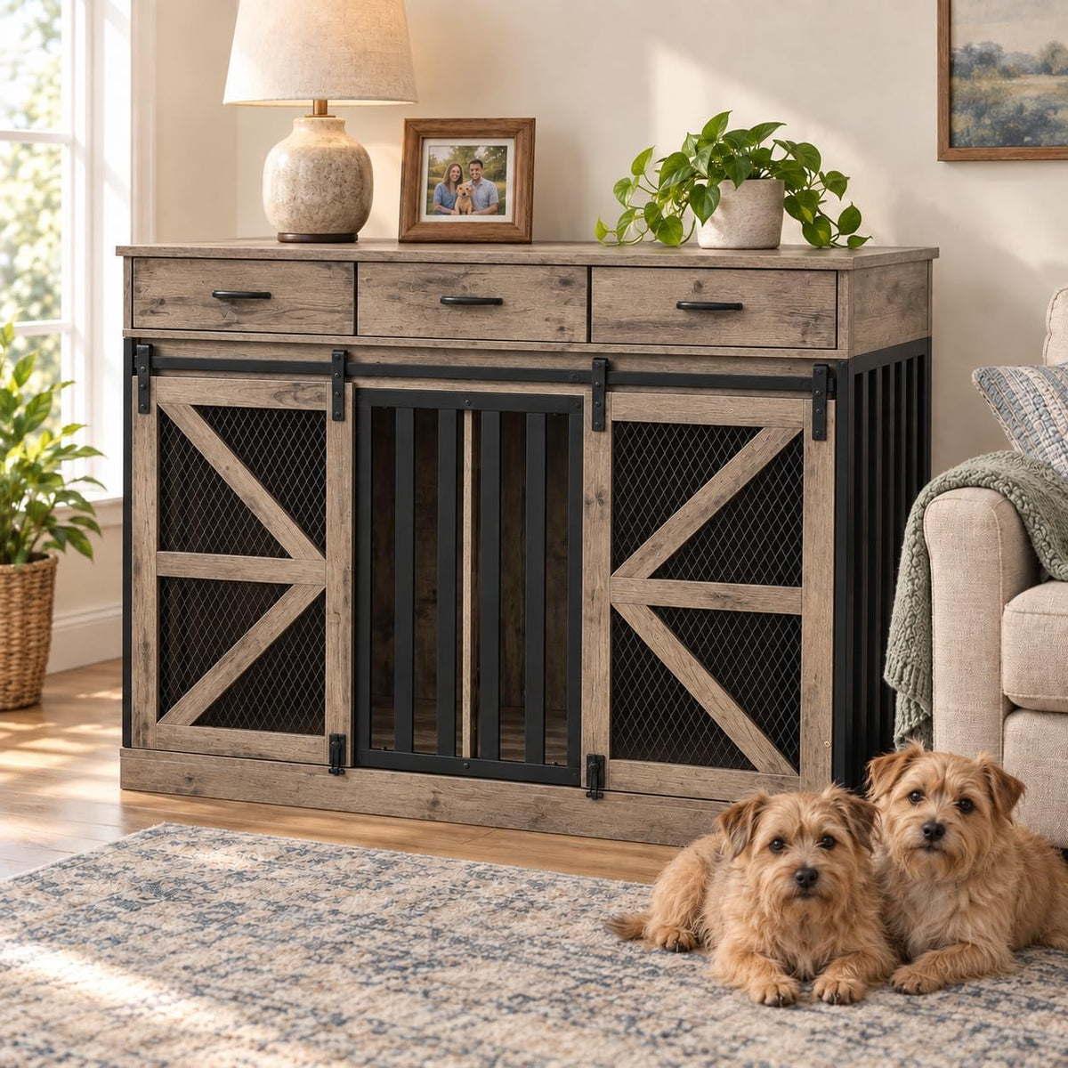 kepptory furniture dog crate for medium or 2, main product view