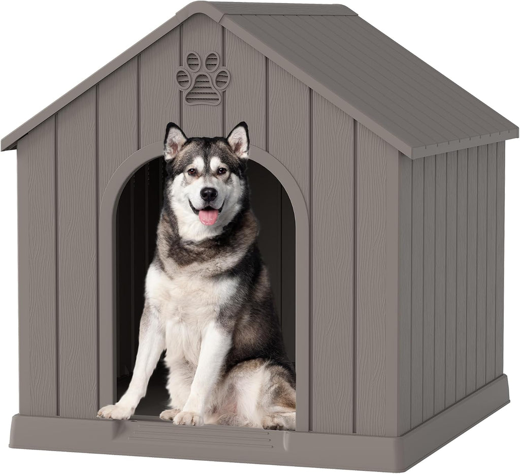 fancyango medium large dog house outdoor indoor, sturdy, main product view
