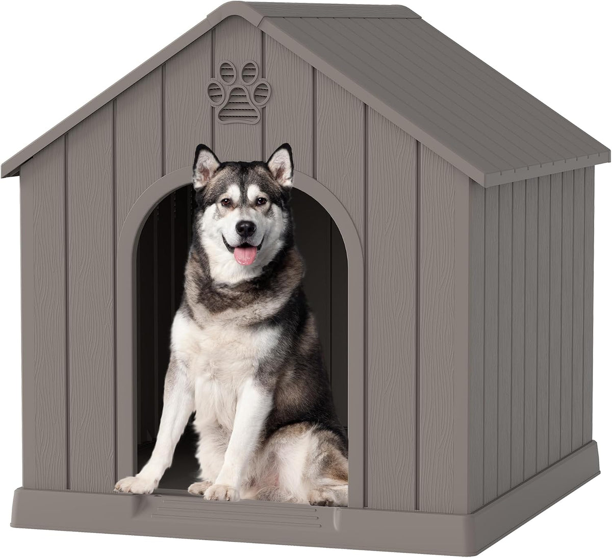 fancyango medium large dog house outdoor indoor, sturdy, main product view