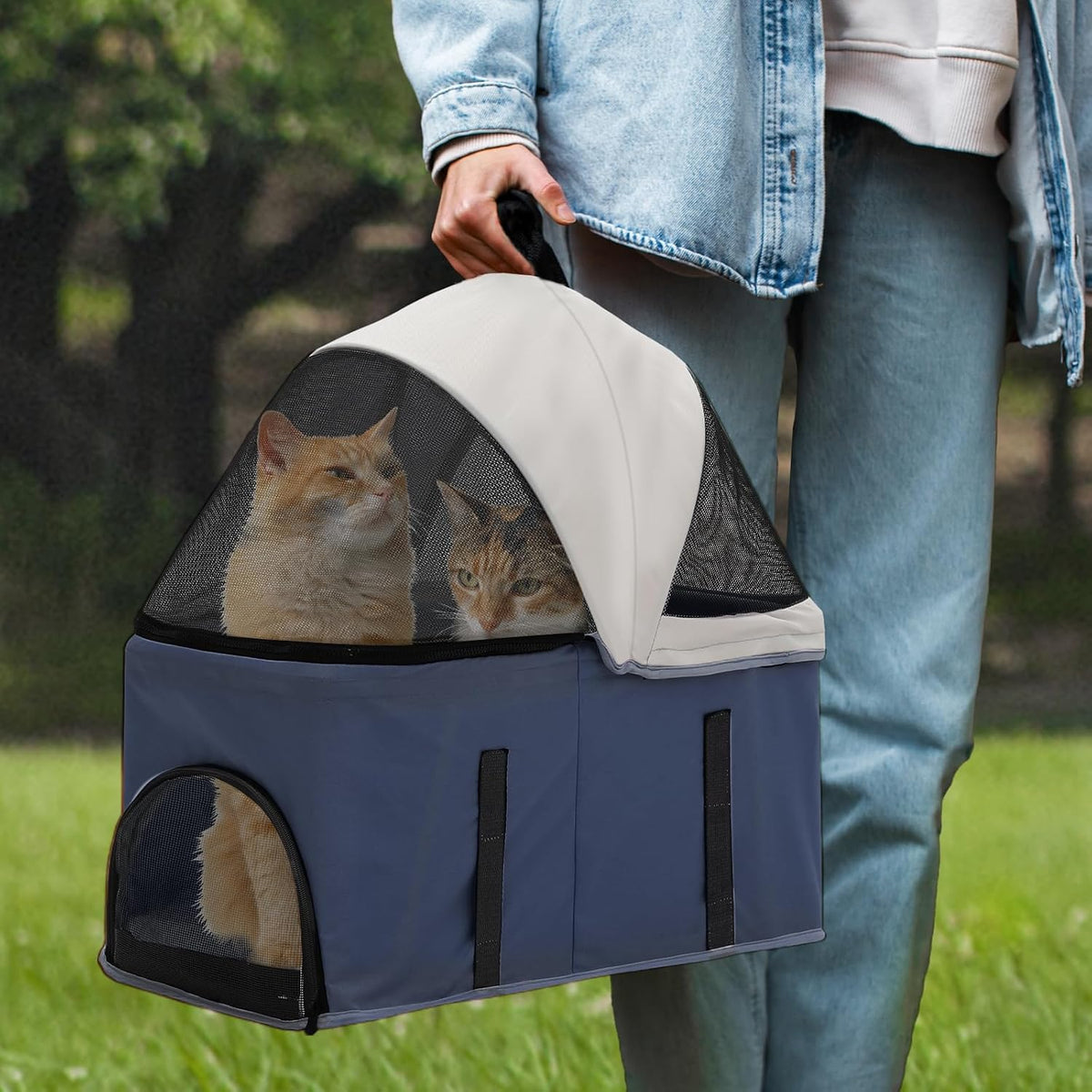 athena collection 4 wheels pet stroller dog stroller, side view