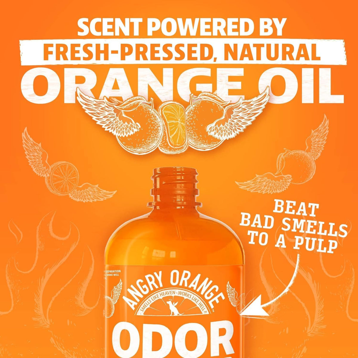 angry orange pet odor eliminator for strong odor showing dimensions