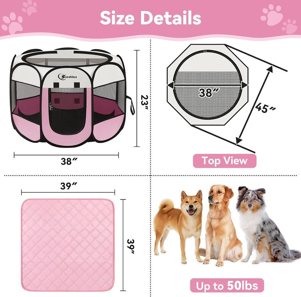 siedihit dog pet playpen tent crate cage with on a desk or shelf