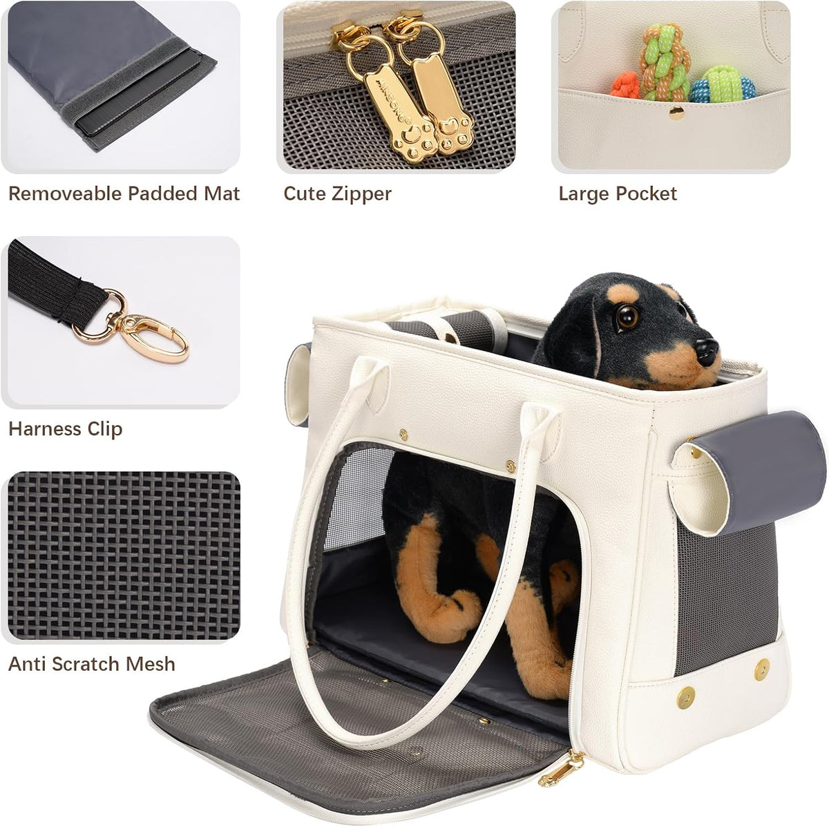 fashion pet carrier purse for small cat and, side view