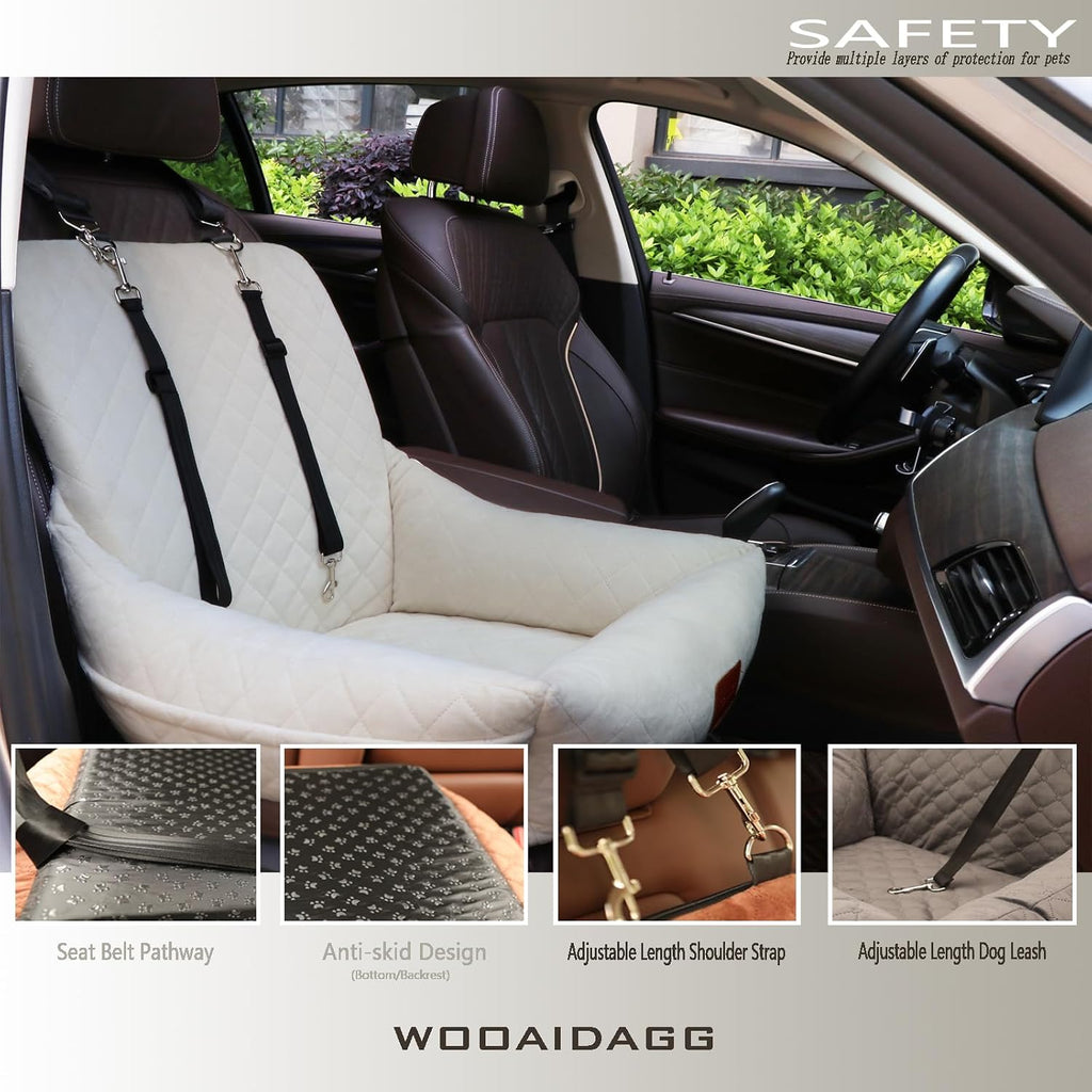 wooaidagg dog car seat for small dogs,ultra-soft fabric,2, side view