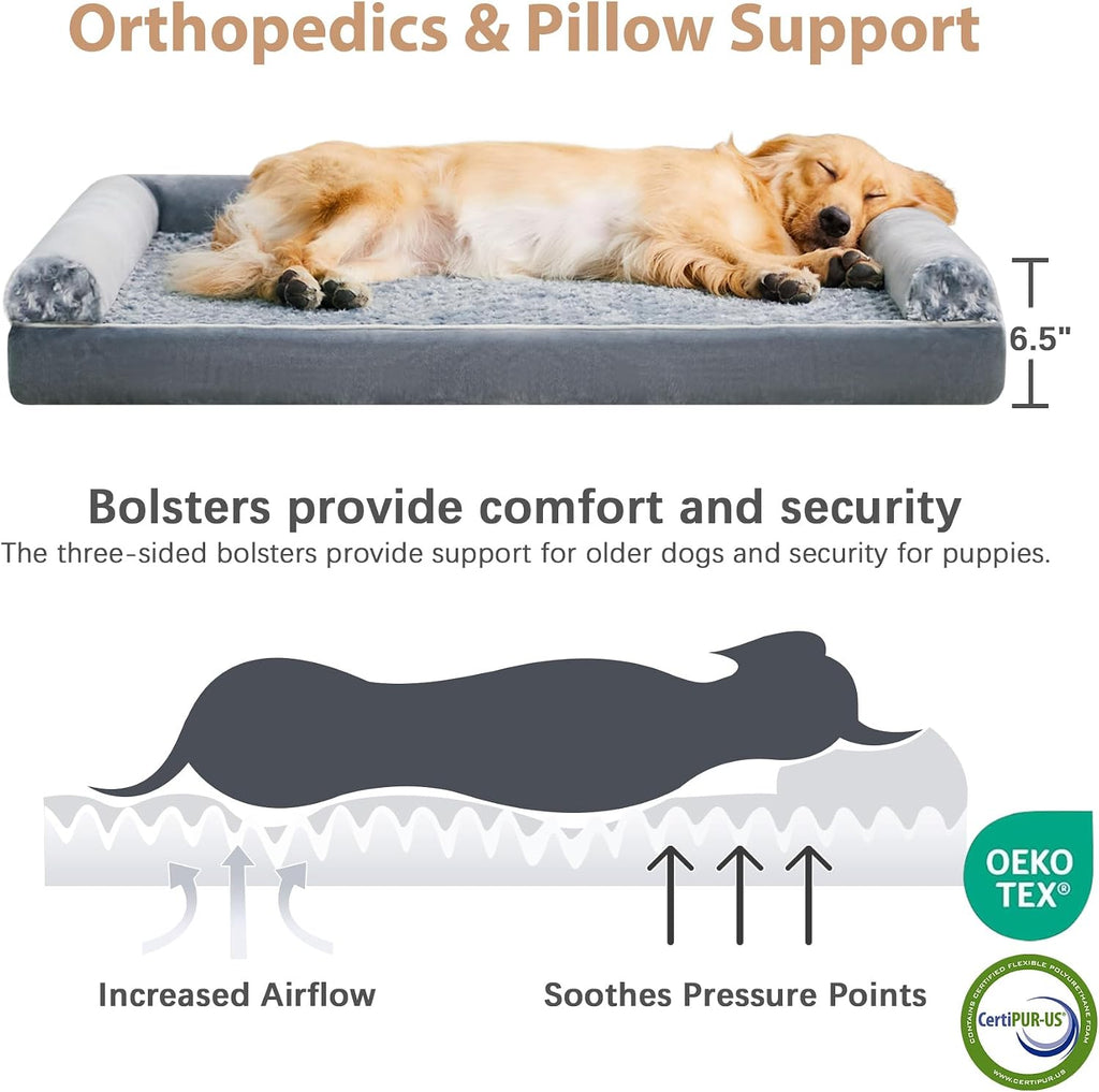 bfpethome orthopedic washable large dog bed for senior, close-up detail