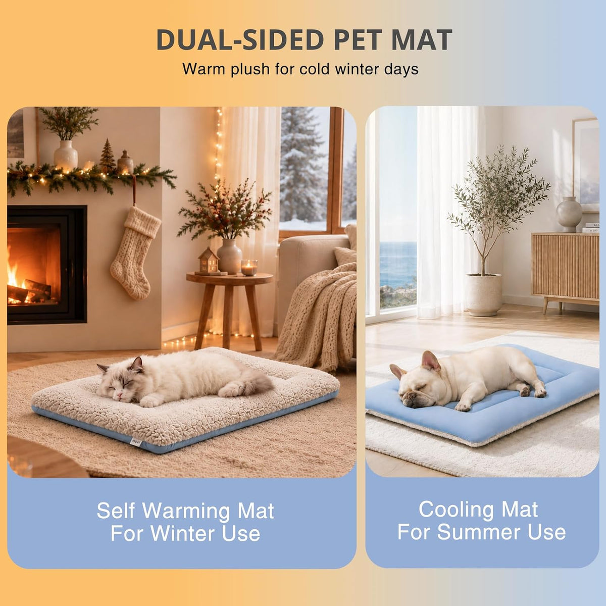 dog crate pad 42 inch self warming pet, side view
