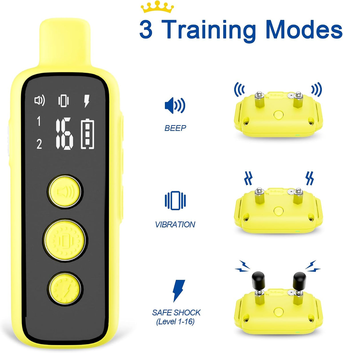 bousnic dog shock collar for 2 dogs, side view
