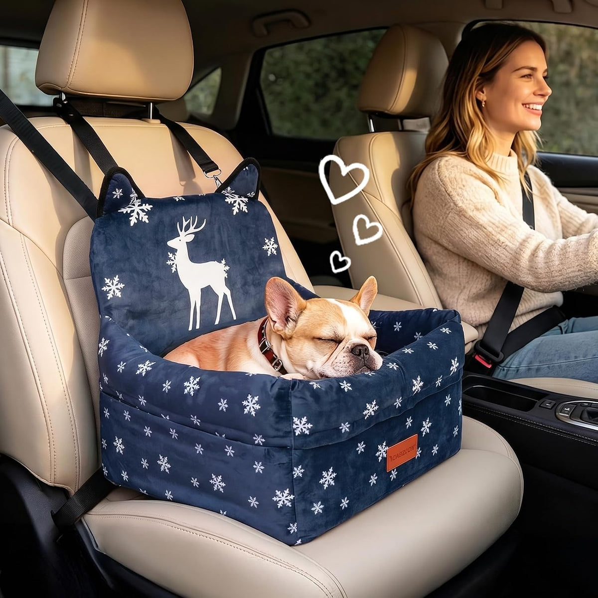dog booster car seat with memory foam, 6", main product view