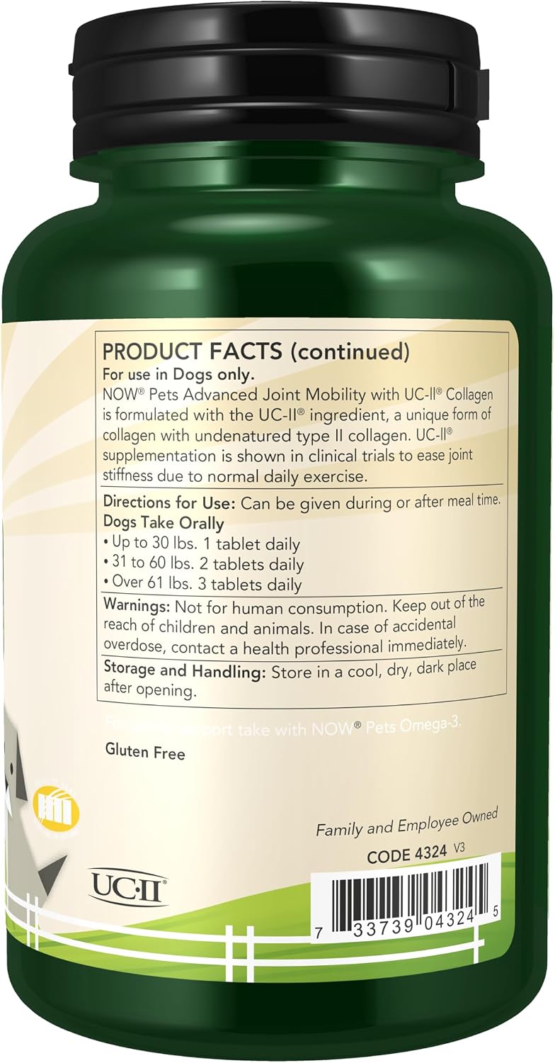 now pets, uc-ii® advanced joint mobility for dogs shown in use