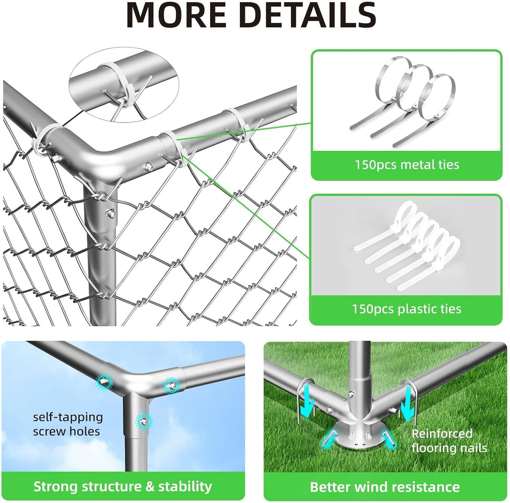 10'x10' outdoor dog kennel, heavy duty dog pens, package contents