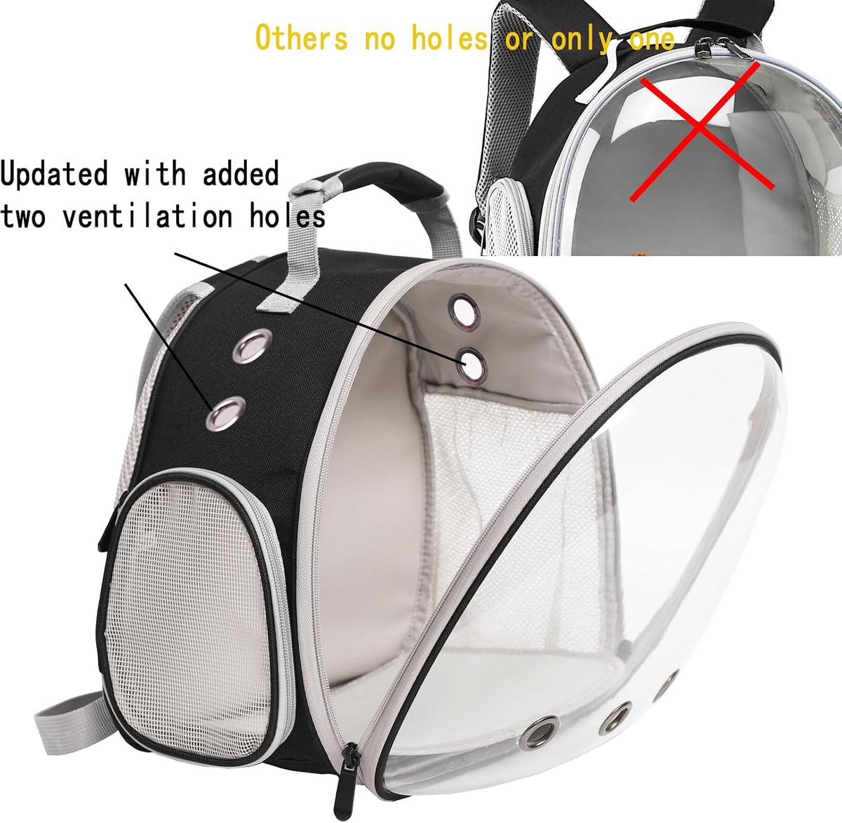 desert iguana backpack carrier,bearded dragon portable backpack carrier, side view