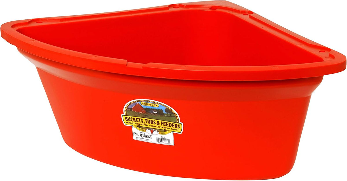 little giant plastic corner feeder bucket (red) durable, main product view