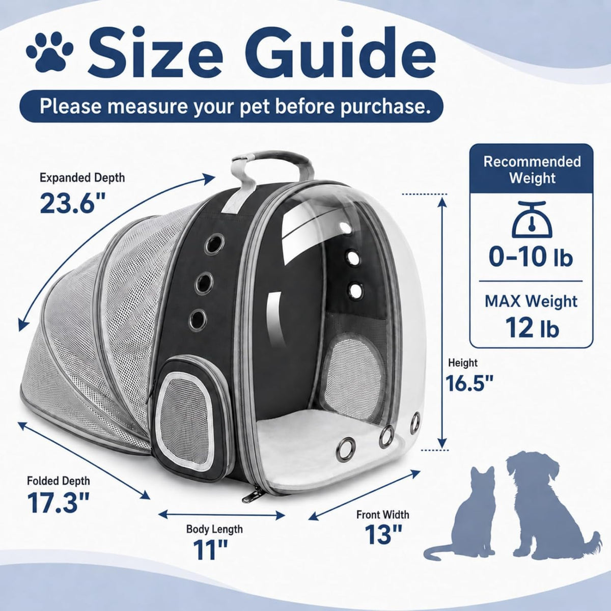 expandable cat carrier backpack with bubble window and shown in use