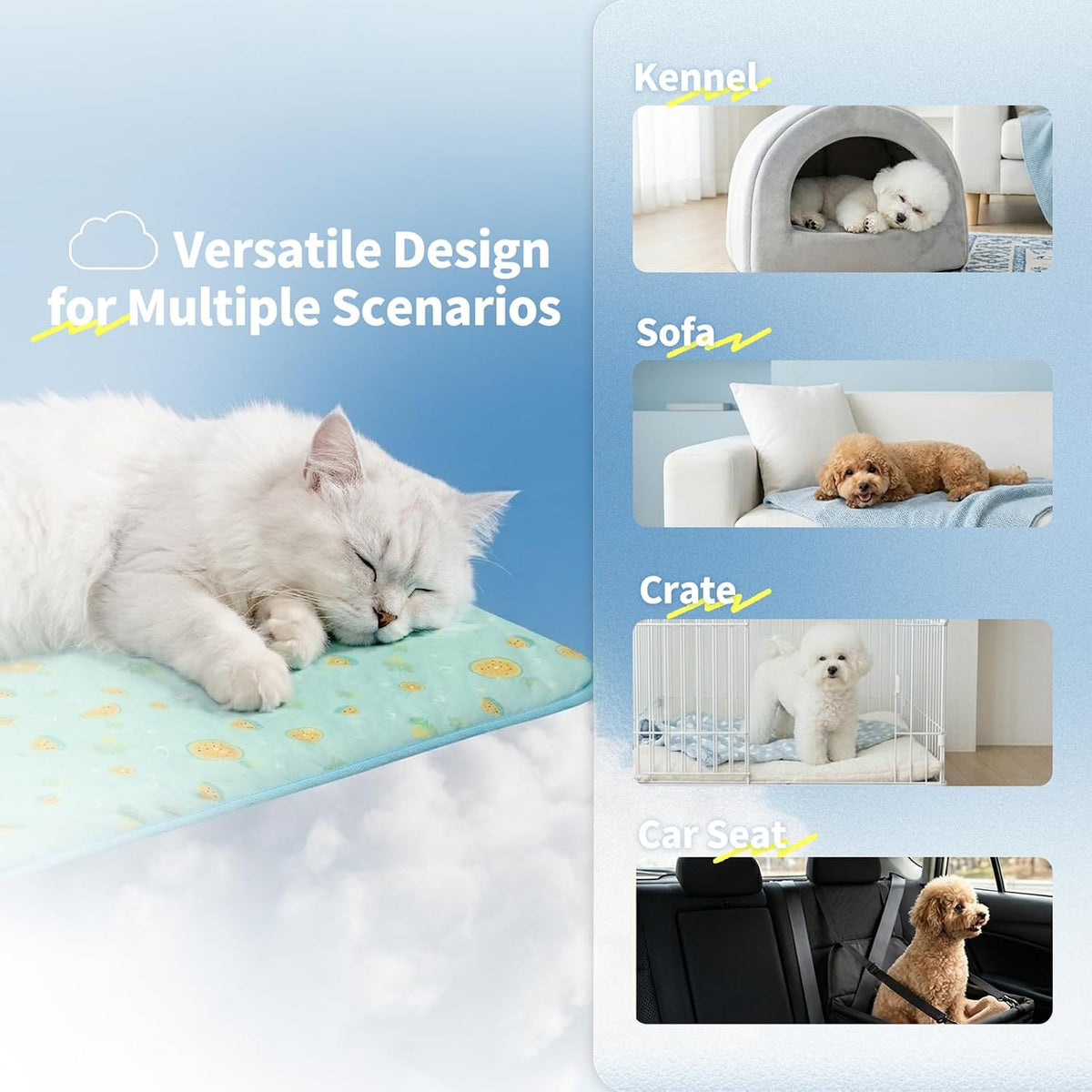 nwk pack of 4 pet cooling mat q-max>0.345, front angle view
