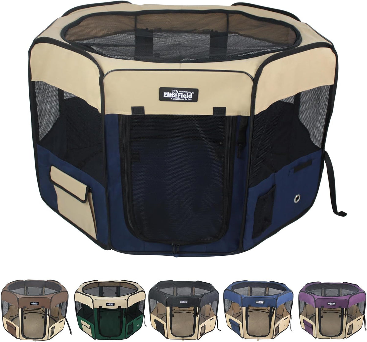 elitefield 2-door soft pet playpen for dogs and, main product view