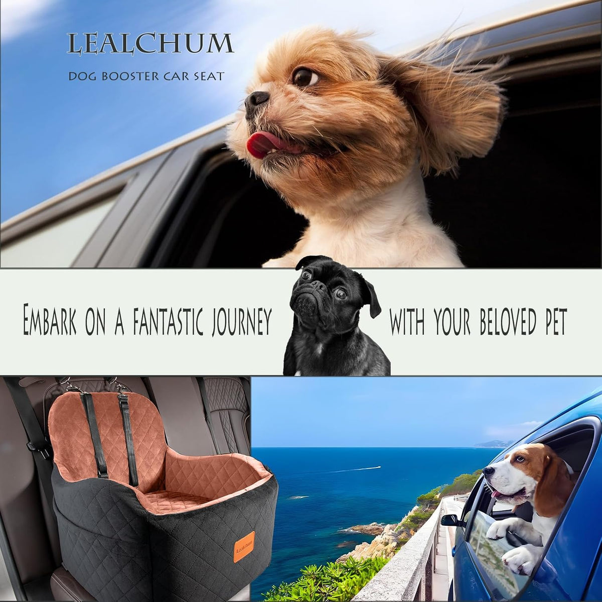 lealchum dog booster car seat for s/m dogs, package contents