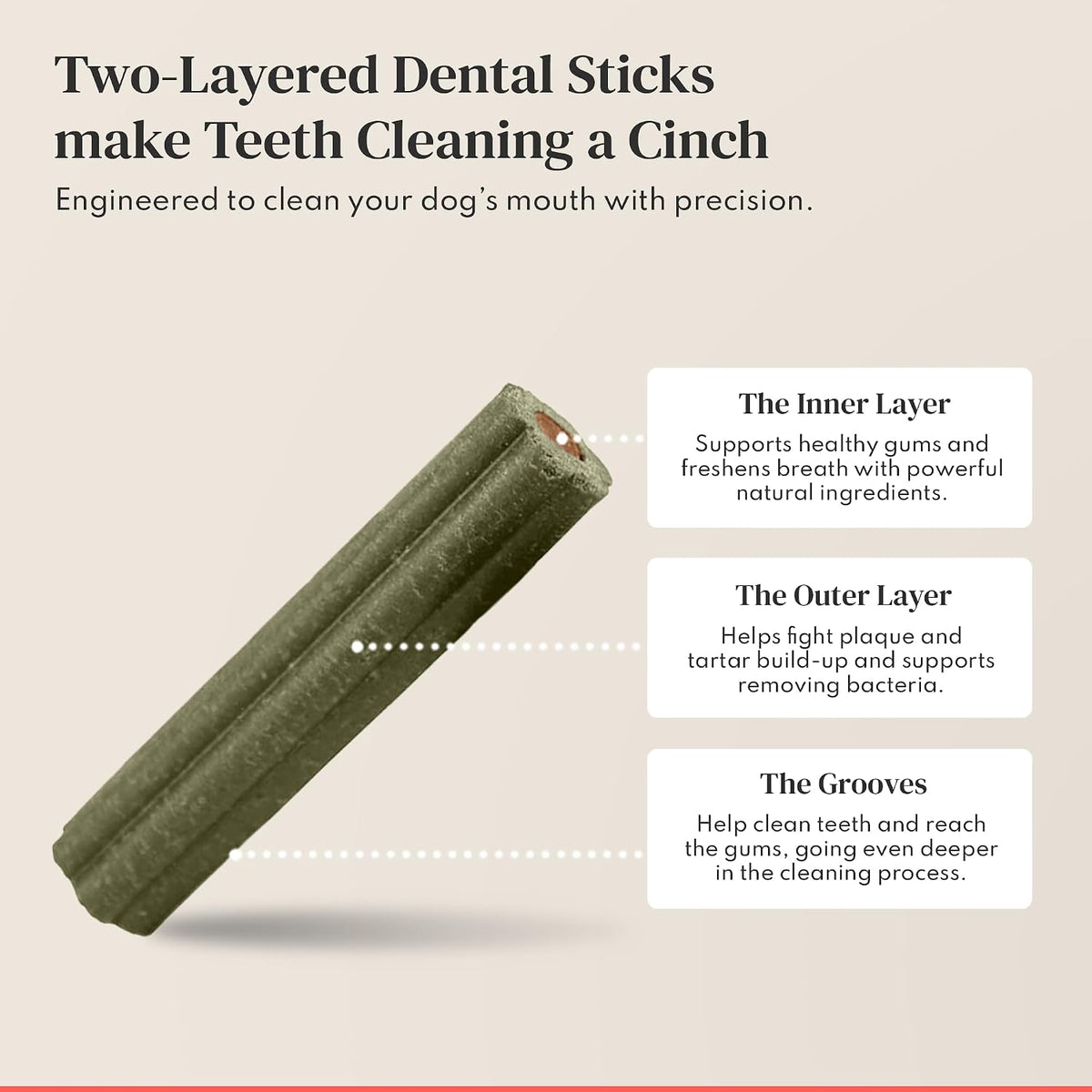 dental sticks for dogs - freshens breath, cleans, side view