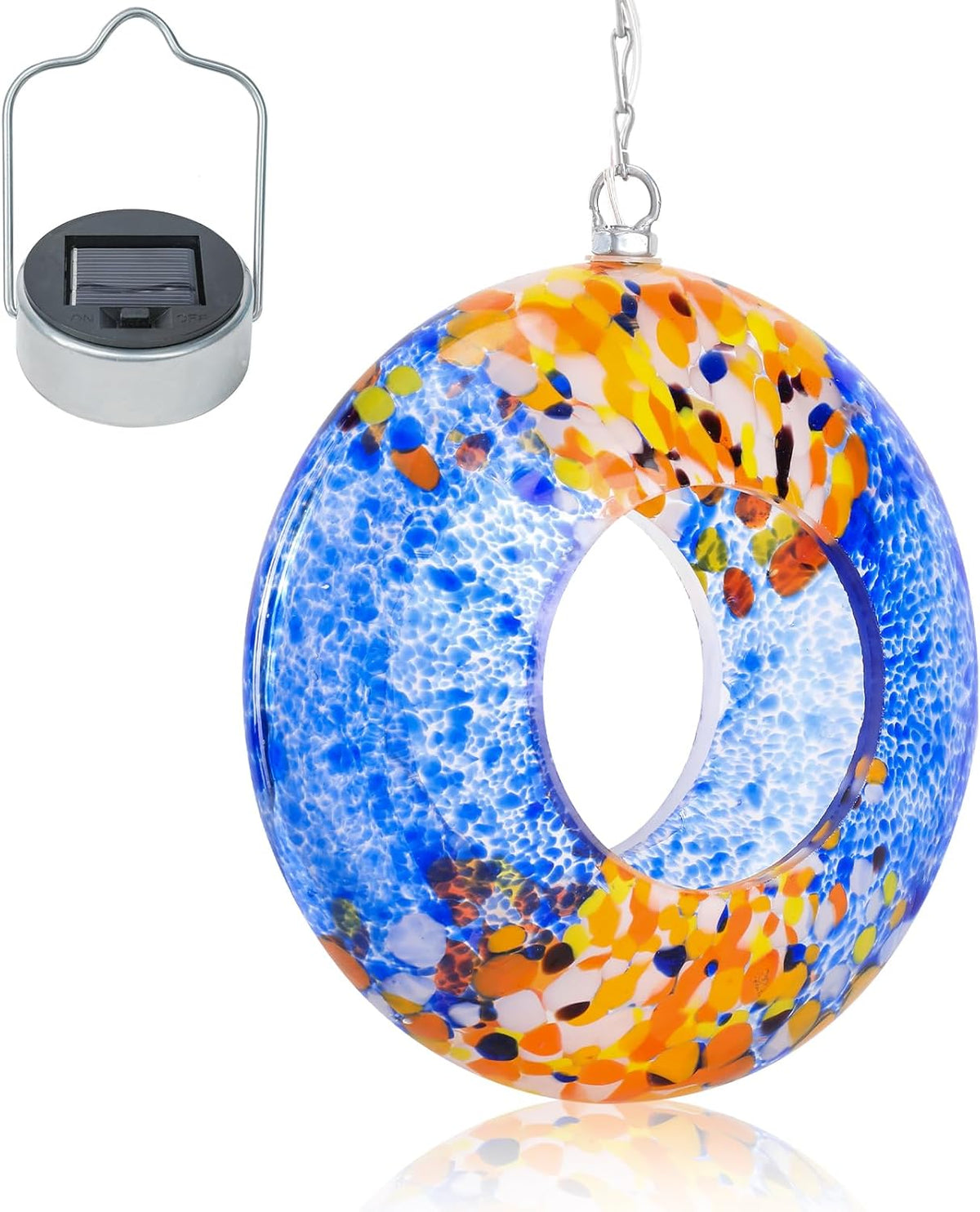 vcuteka glass bird feeder, fly through solar birdfeeders, main product view
