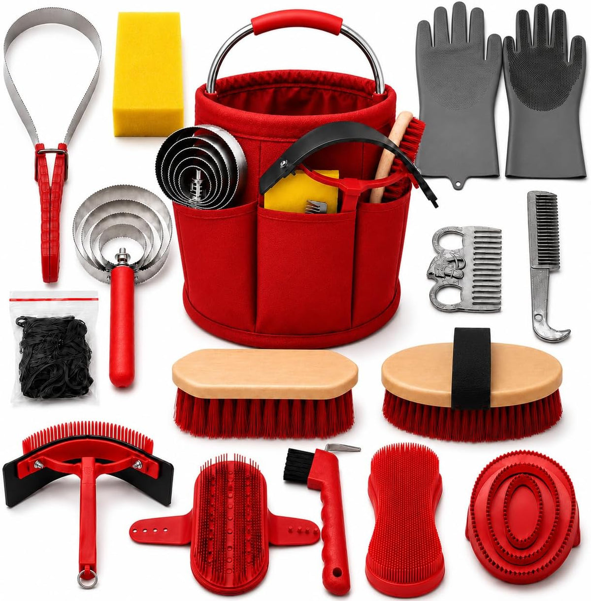 equine grooming kit for care bathing & shedding, main product view