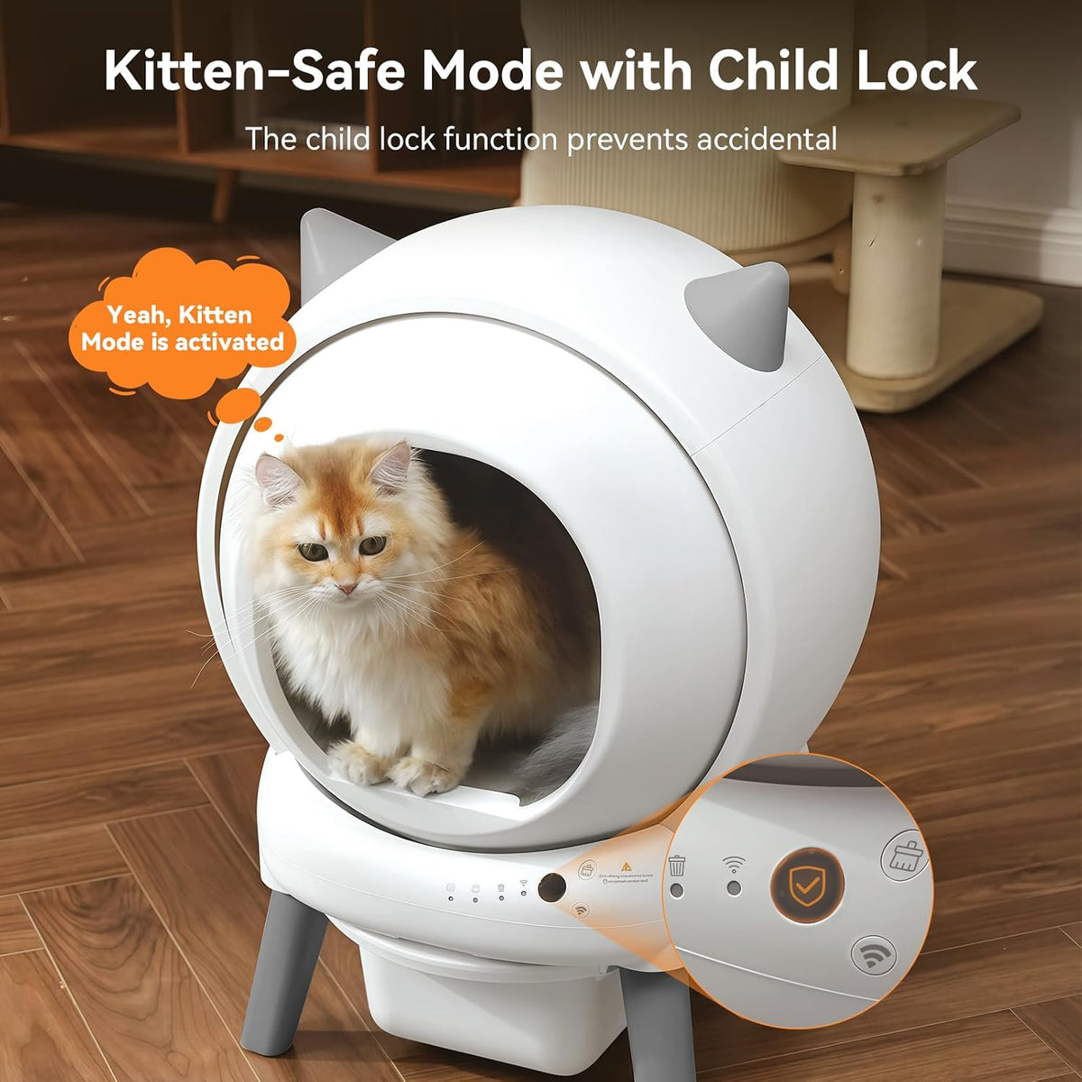 self cleaning automatic cat litter box e2 smart showing dimensions