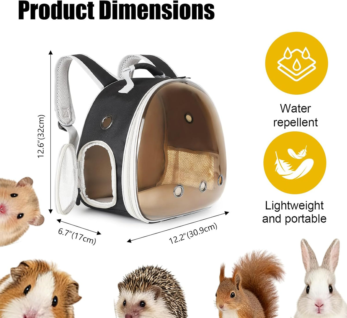 portable guinea pig backpack, polarized bubble backpack for shown in use