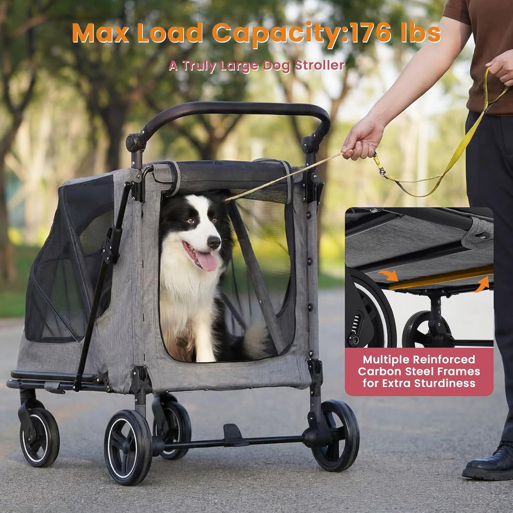 dog stroller for large/medium dogs,pet stroller up to showing dimensions