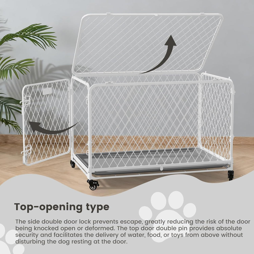 42 inch collapsible dog crate with diamond mesh, package contents