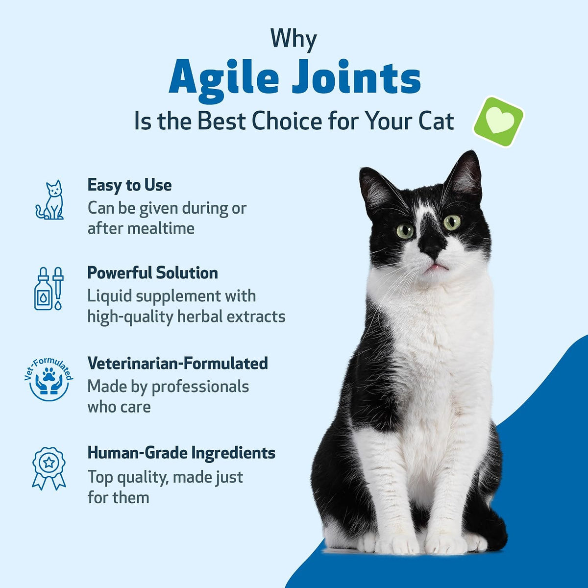 pet wellbeing agile joints for cats - hip showing dimensions