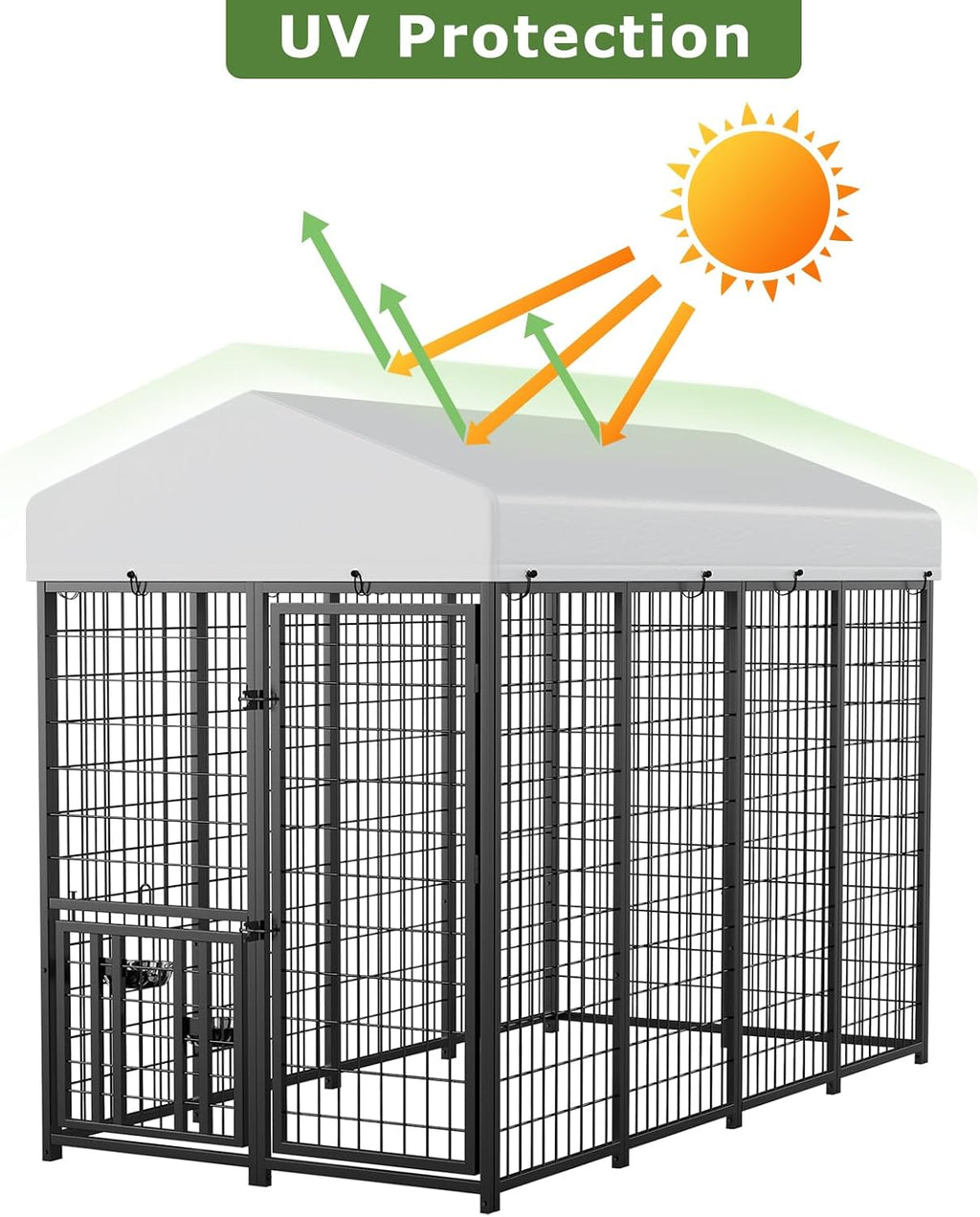 roomtec heavy duty outdoor dog kennel with rotating, package contents
