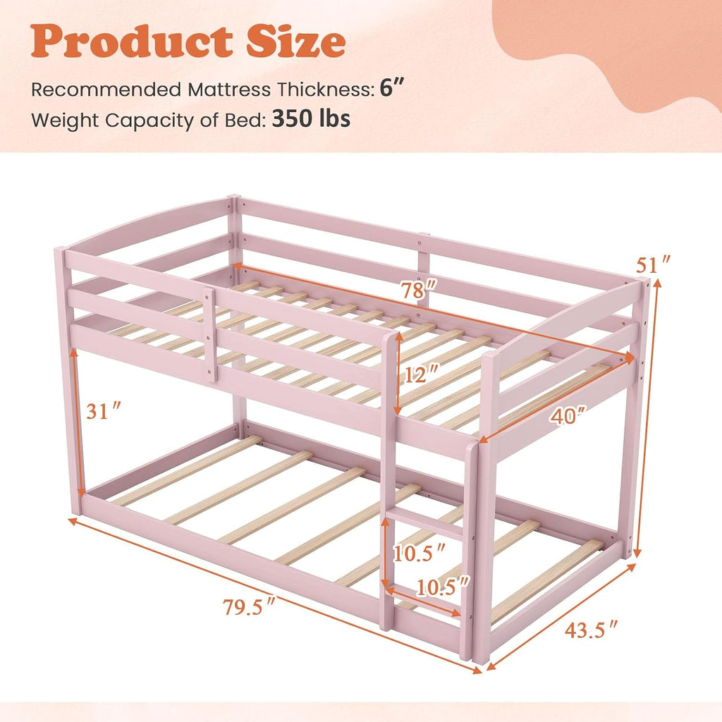 mat expert bunk bed twin over twin, low shown in use