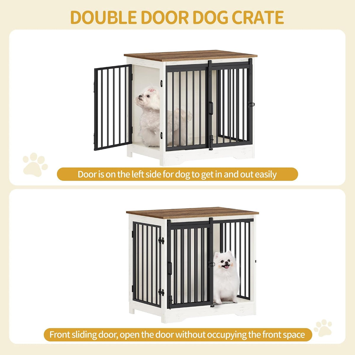 hzuaneri 27.2 in s dog crate furniture indoor, side view