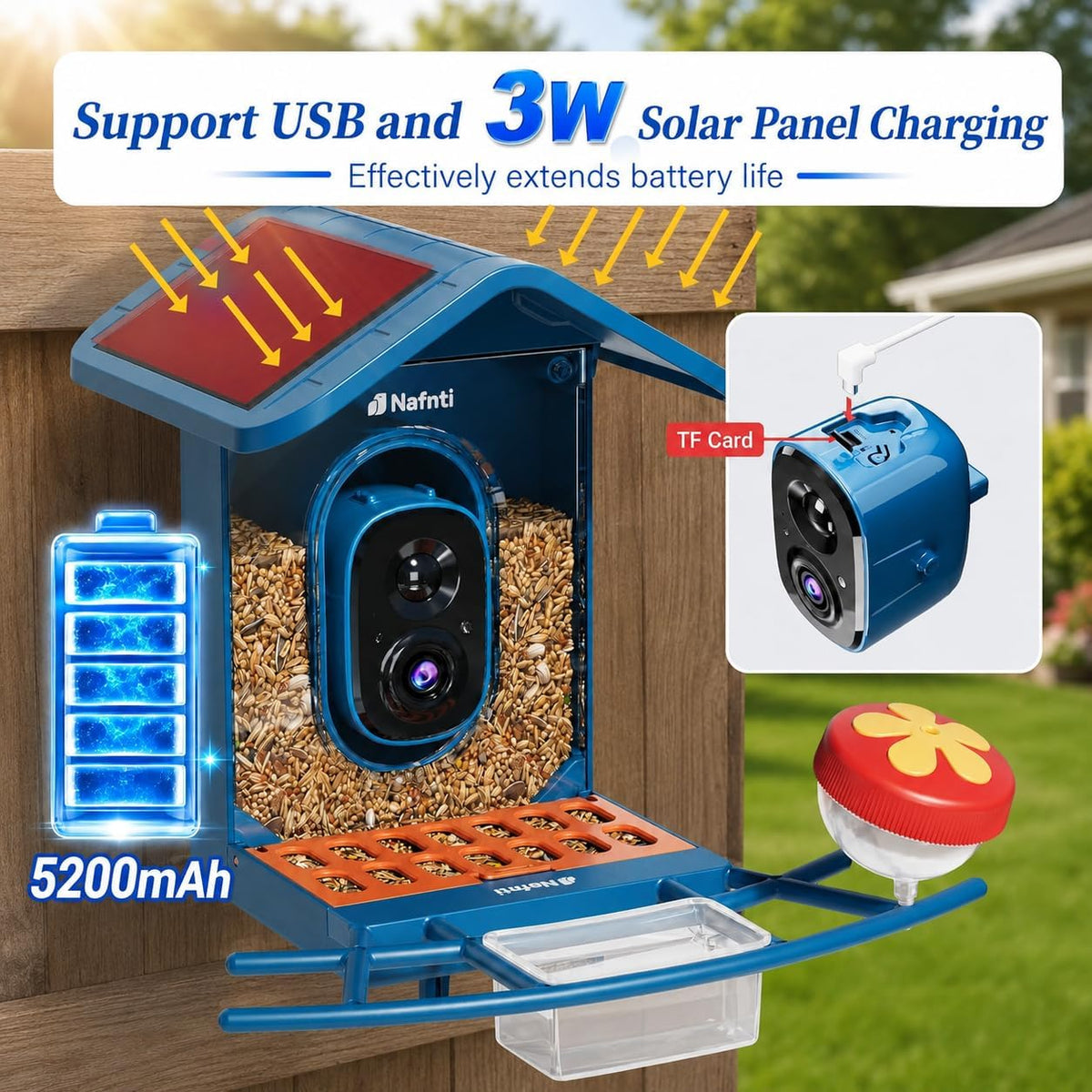 smart bird feeder with camera 5ghz no subscription, close-up detail