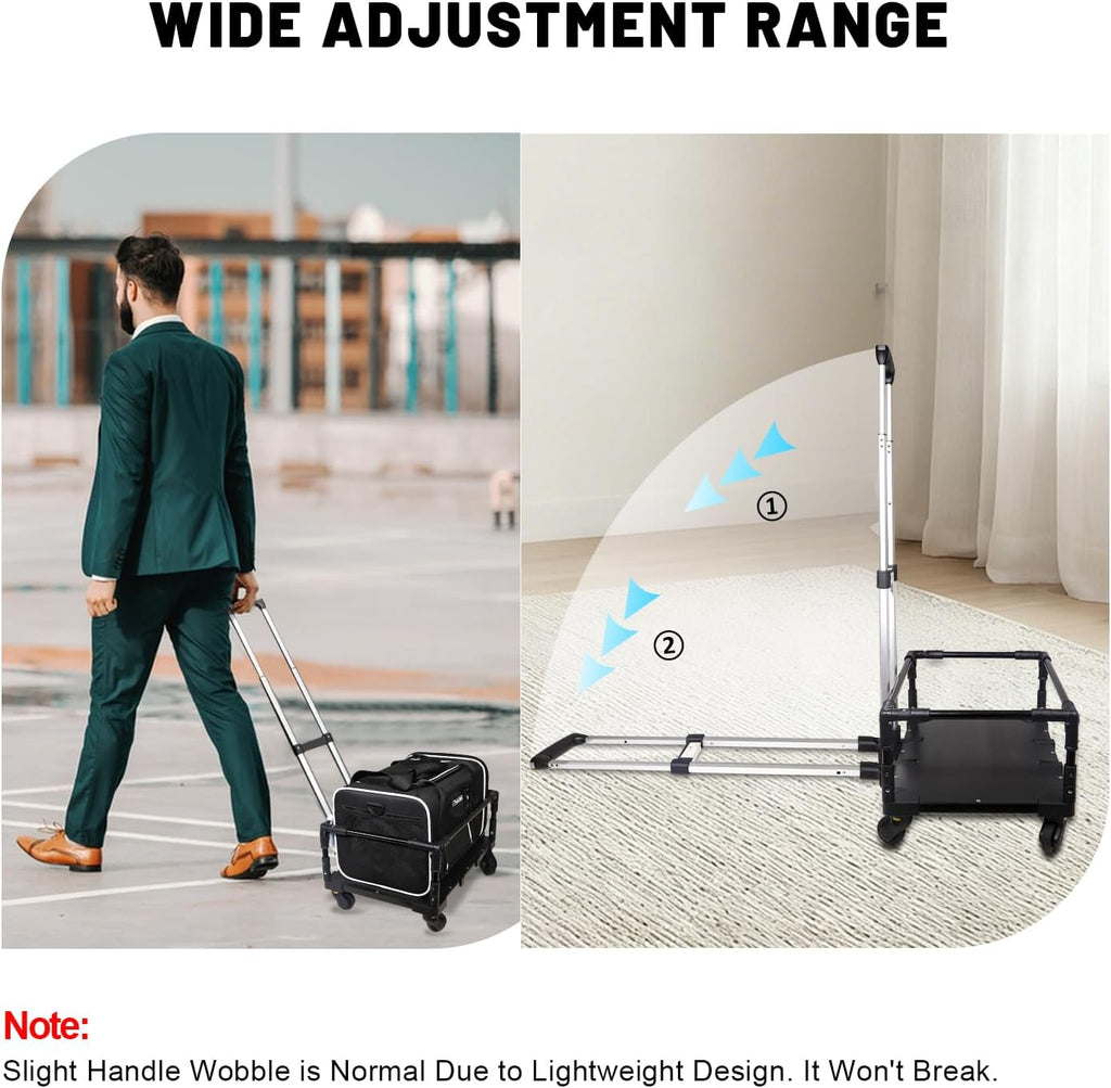 petskd foldable wheel base cart for 18" l×11" showing dimensions
