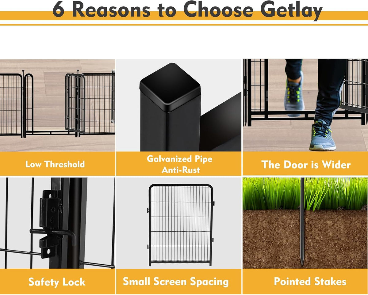 getlay dog playpen 32 inch(h) 4 panels dog, close-up detail